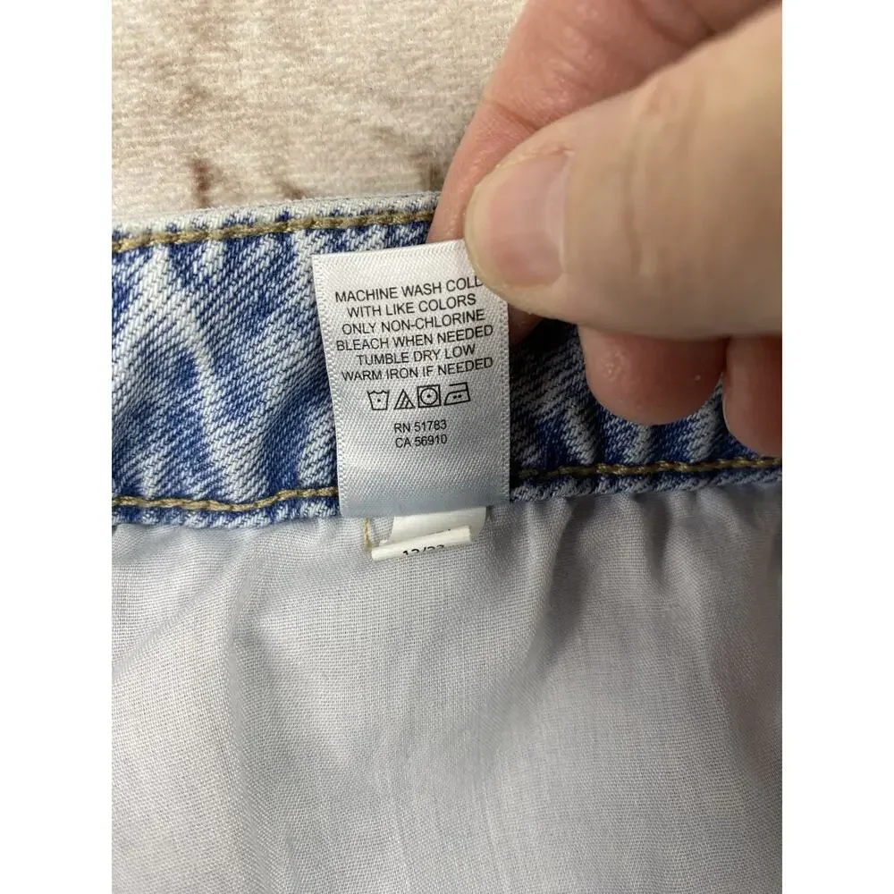 Maurices M Jeans Skirt Womens 16 Acid Wash Slit in Front Stretch Denim Midi Y2K